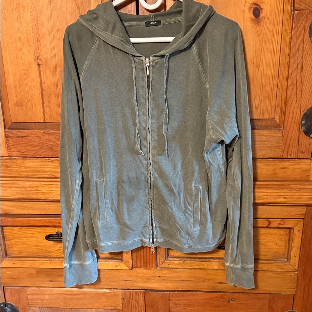 J. Crew Women's Olive Zip-Up Hoodie